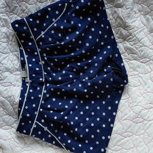 Navy Blue And White Polka Dot Flowy Shorts Small